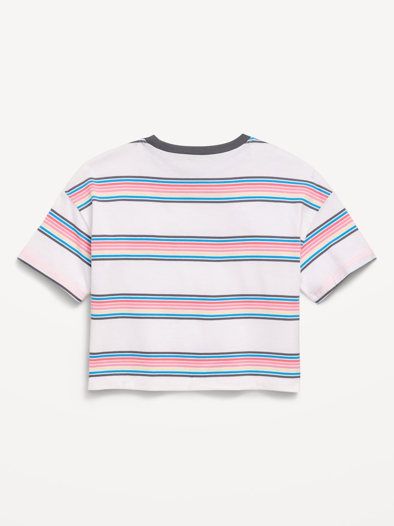 T-shirt court surdimensionné à manches courtes pour fille