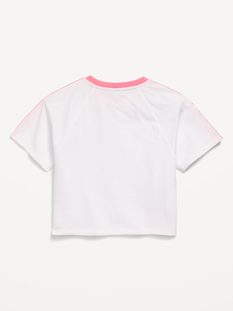 Oversized Short-Sleeve Cropped T-Shirt for Girls