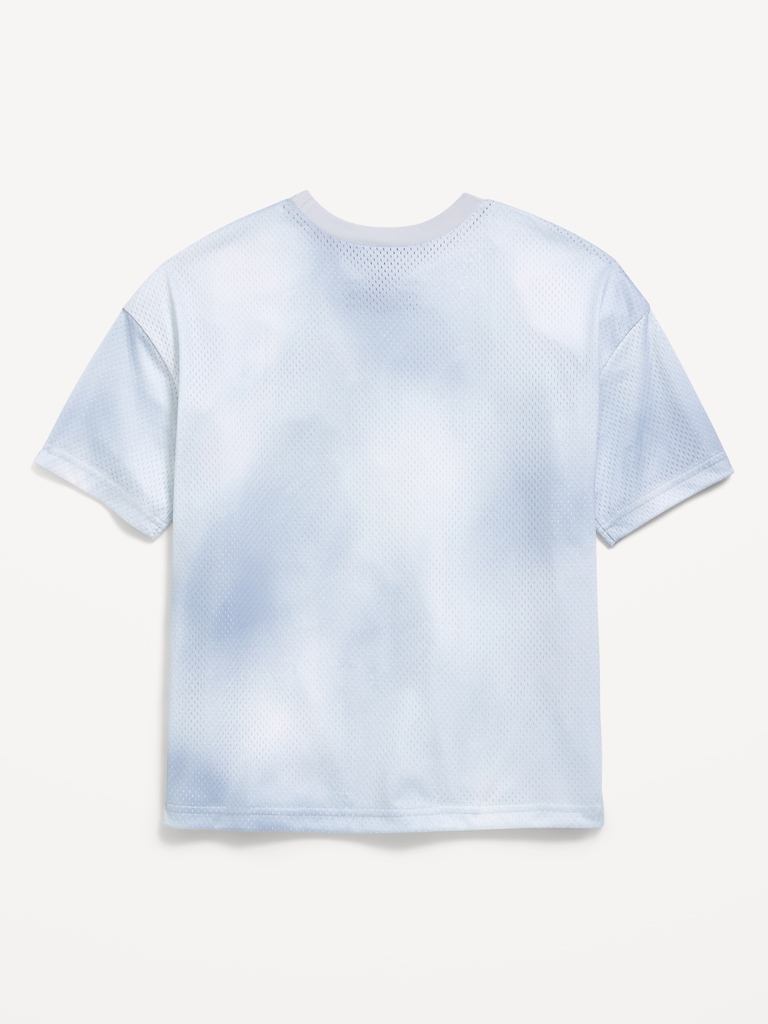 Oversized Mesh Graphic Basketball T-Shirt for Boys