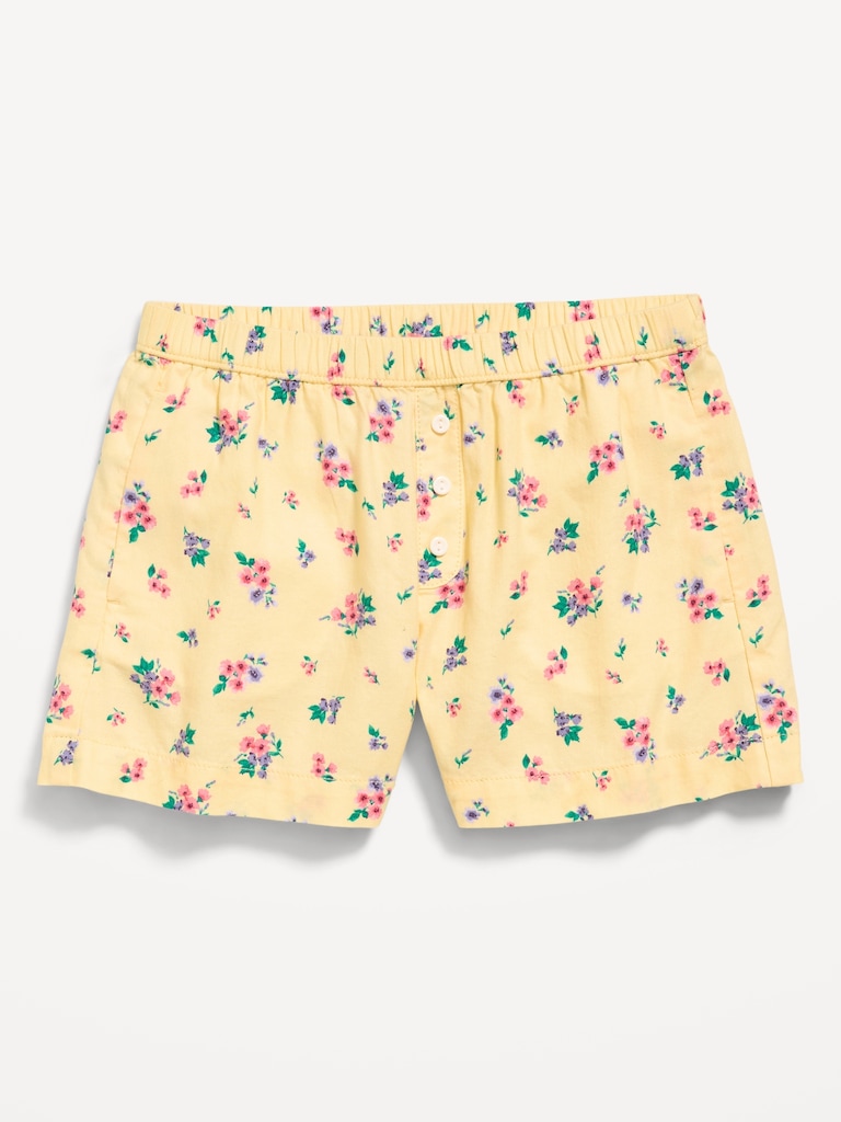 Printed Twill Boxer Shorts for Girls