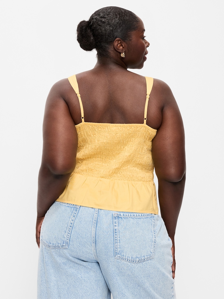 Smocked Peplum Tank Top