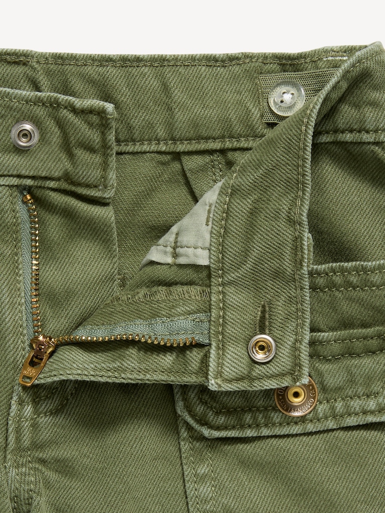 Low-Rise Utility Jean Shorts for Girls