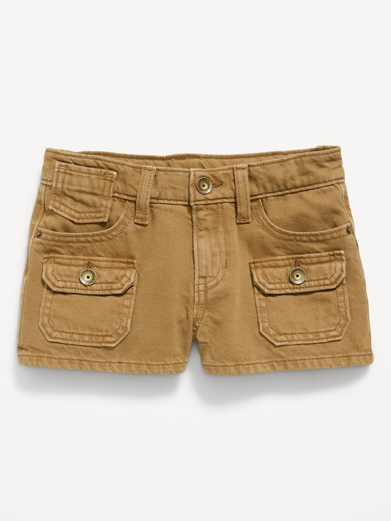 Low-Rise Utility Jean Shorts for Girls