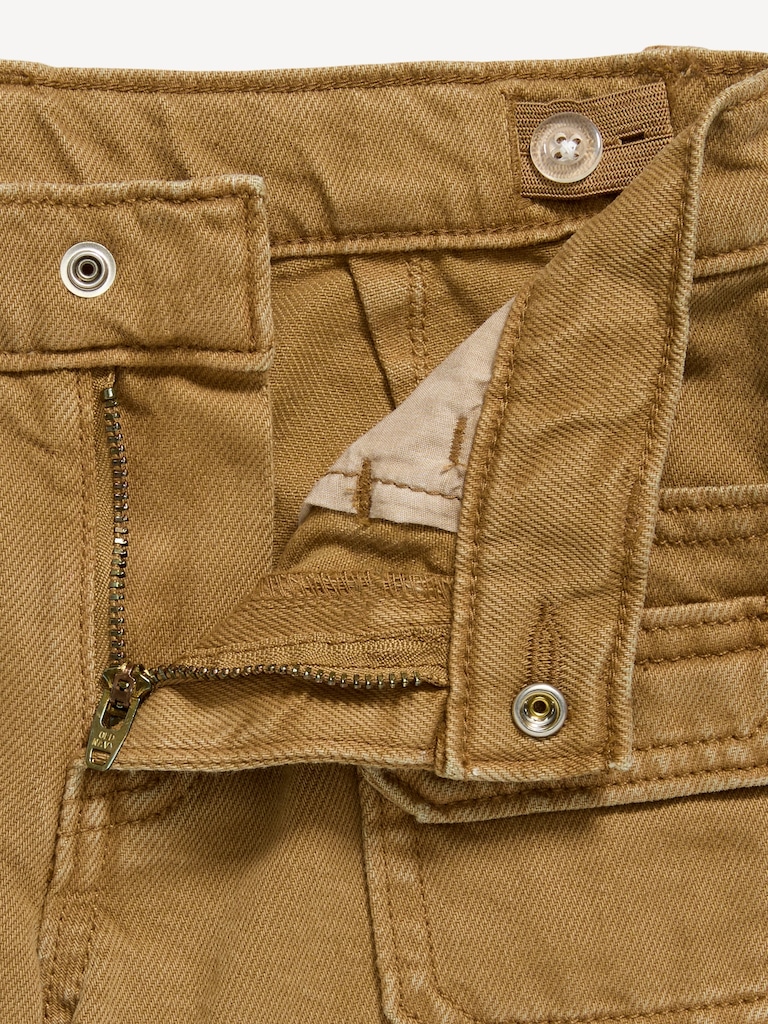 Low-Rise Utility Jean Shorts for Girls
