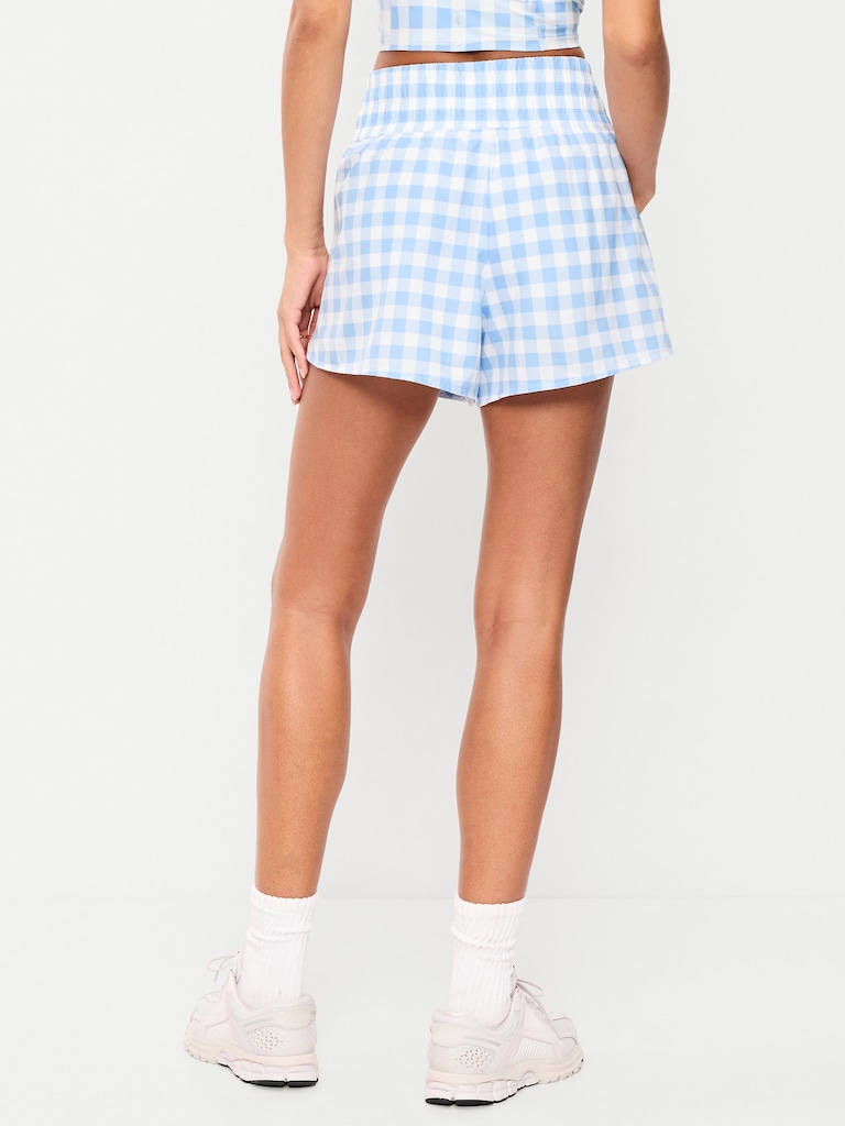 Extra High-Waisted Crinkle Run Shorts -- 3-inch inseam