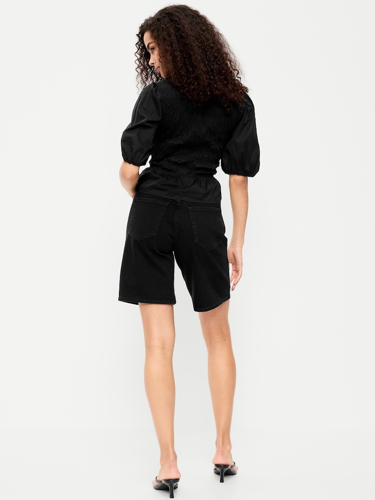 High-Waisted Wow Jean Shorts -- 9-inch inseam