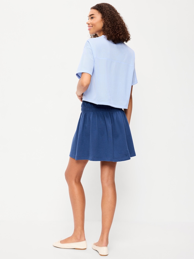 SoComfy Terry Smocked Mini Skirt