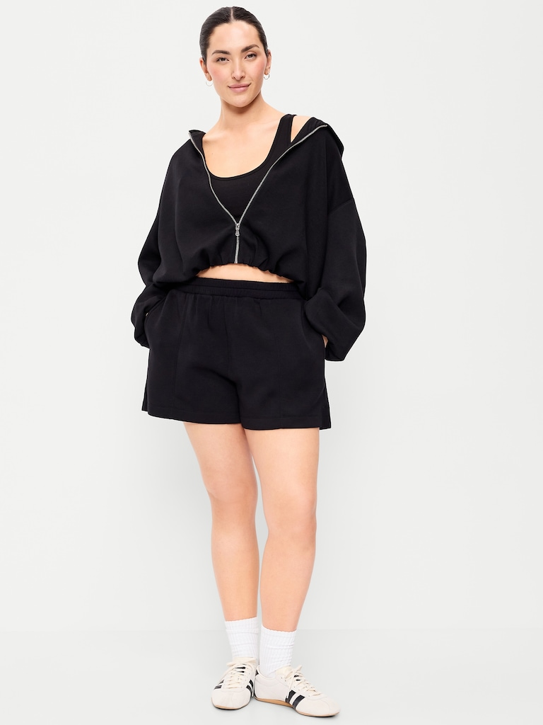 High-Waisted Bounce Fleece Shorts -- 5-inch inseam