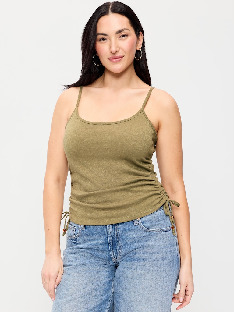 Shirred Side Cami Tank Top