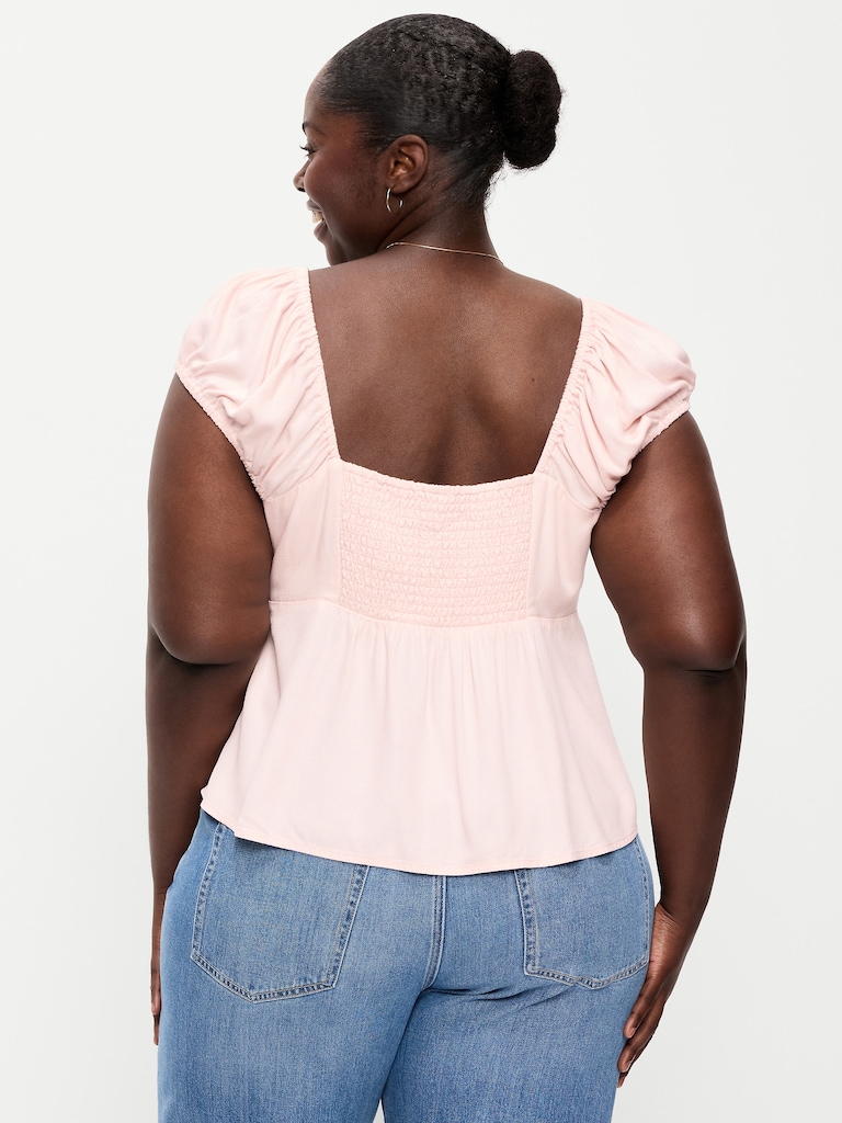 Fitted Cap-Sleeve Top