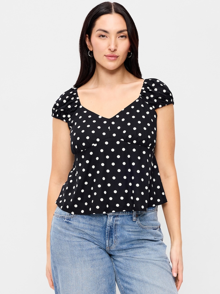 Fitted Cap-Sleeve Top