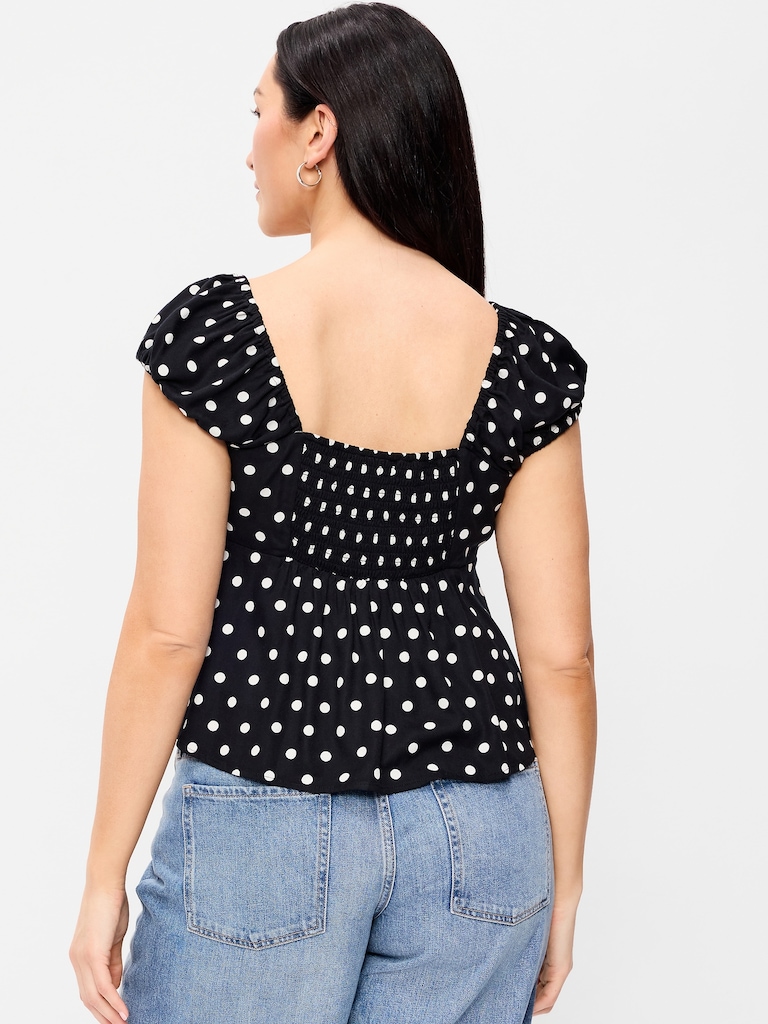 Fitted Cap-Sleeve Top