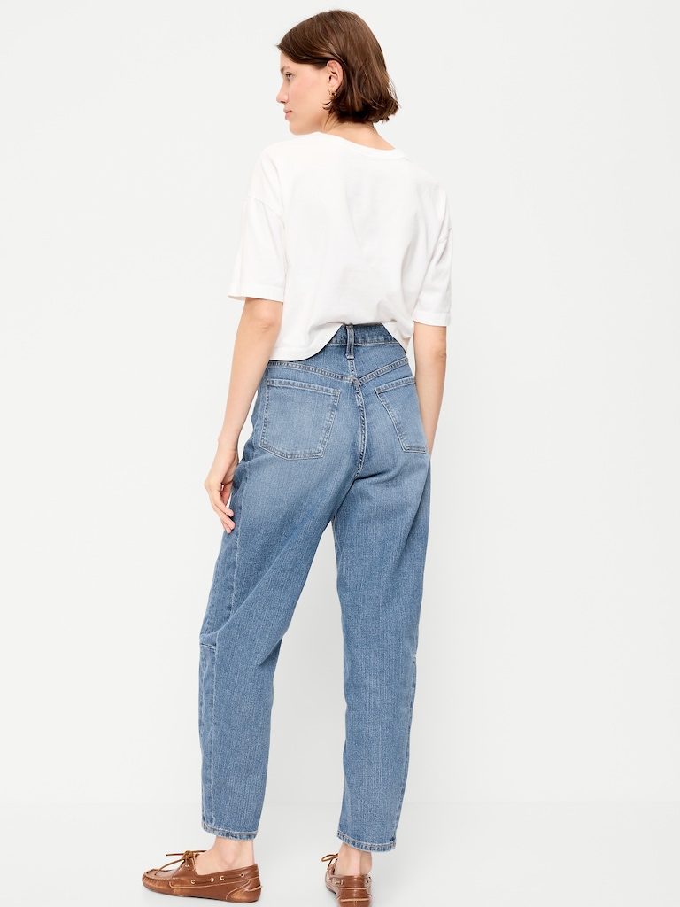 High-Waisted Barrel Ankle Jeans