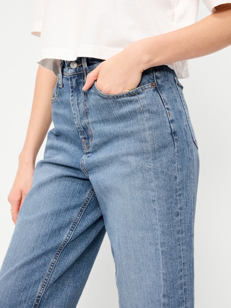 High-Waisted Barrel Ankle Jeans