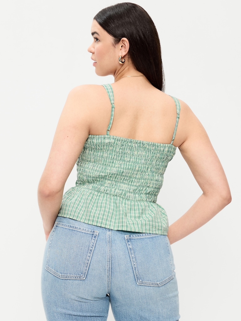 Smocked Peplum Tank Top