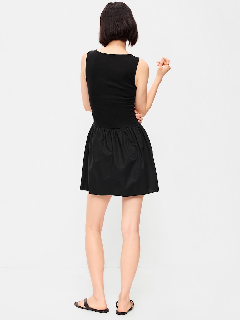 Fit & Flare Drop-Waist Mini Dress