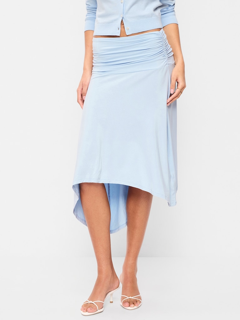 Asymmetrical Draped Midi Skirt