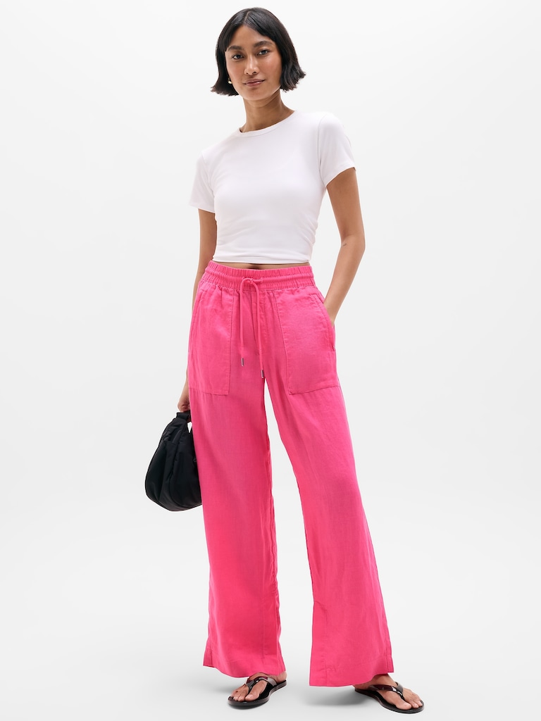 Retreat Linen High Rise Wide Leg Pant