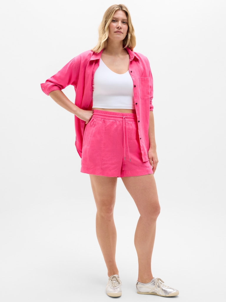 Retreat Linen Mid Rise 4" Short