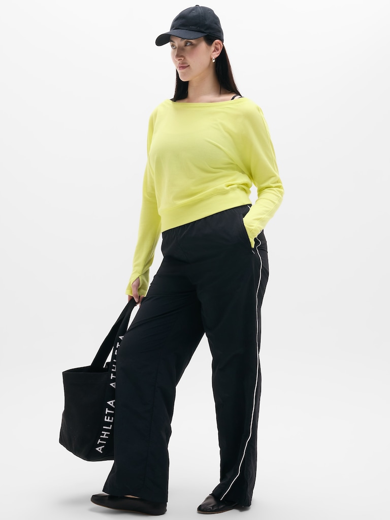 Airy Cotton Terry Boat Neck Sweatshirt