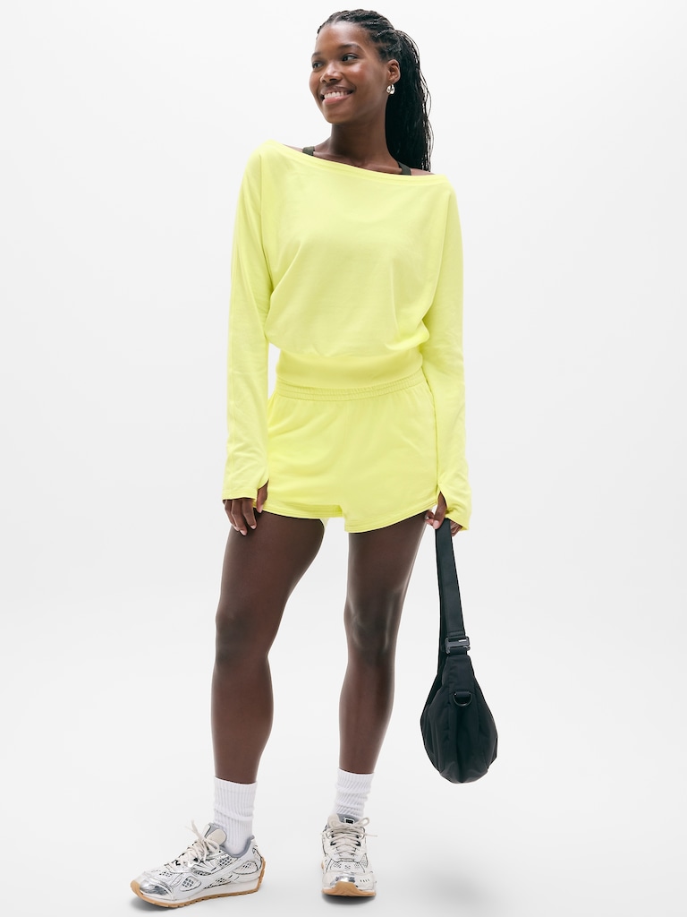 Airy Cotton Terry Boat Neck Sweatshirt