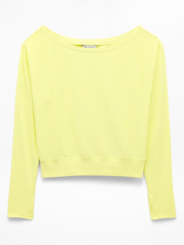Airy Cotton Terry Boat Neck Sweatshirt
