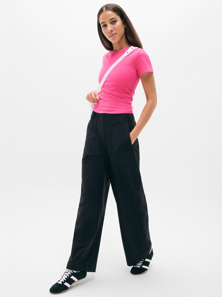 Signature Rib Crop Tee