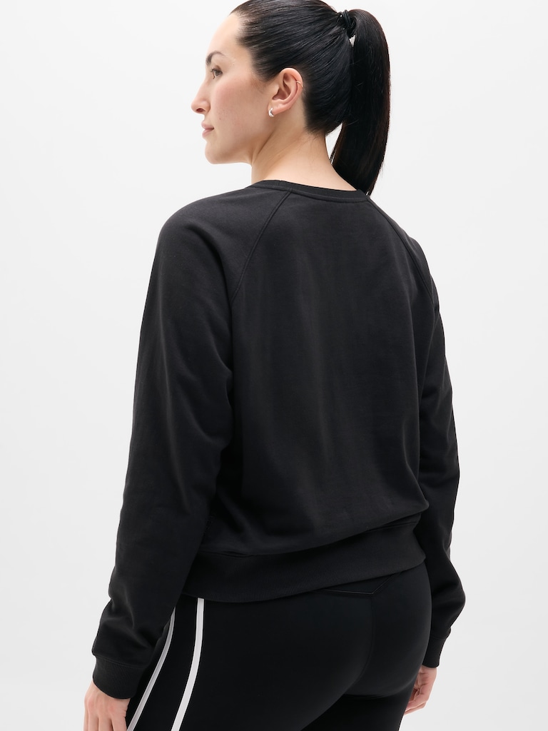 Airy Cotton Terry Crew Sweatshirt