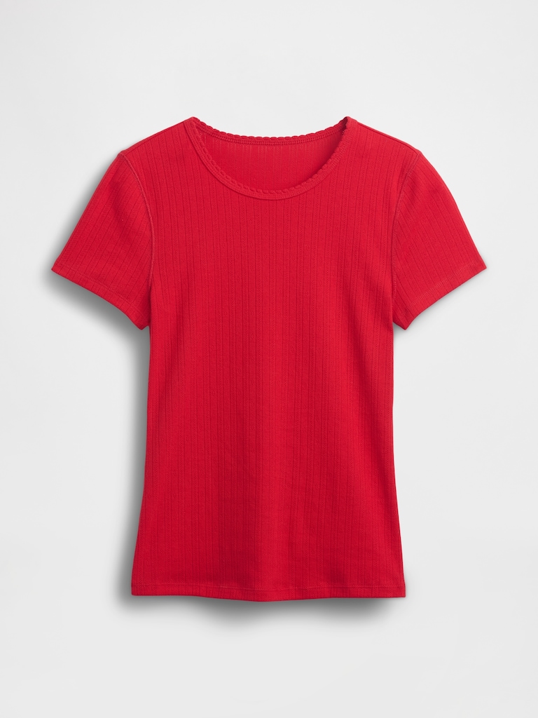 Pointelle Crewneck T-Shirt