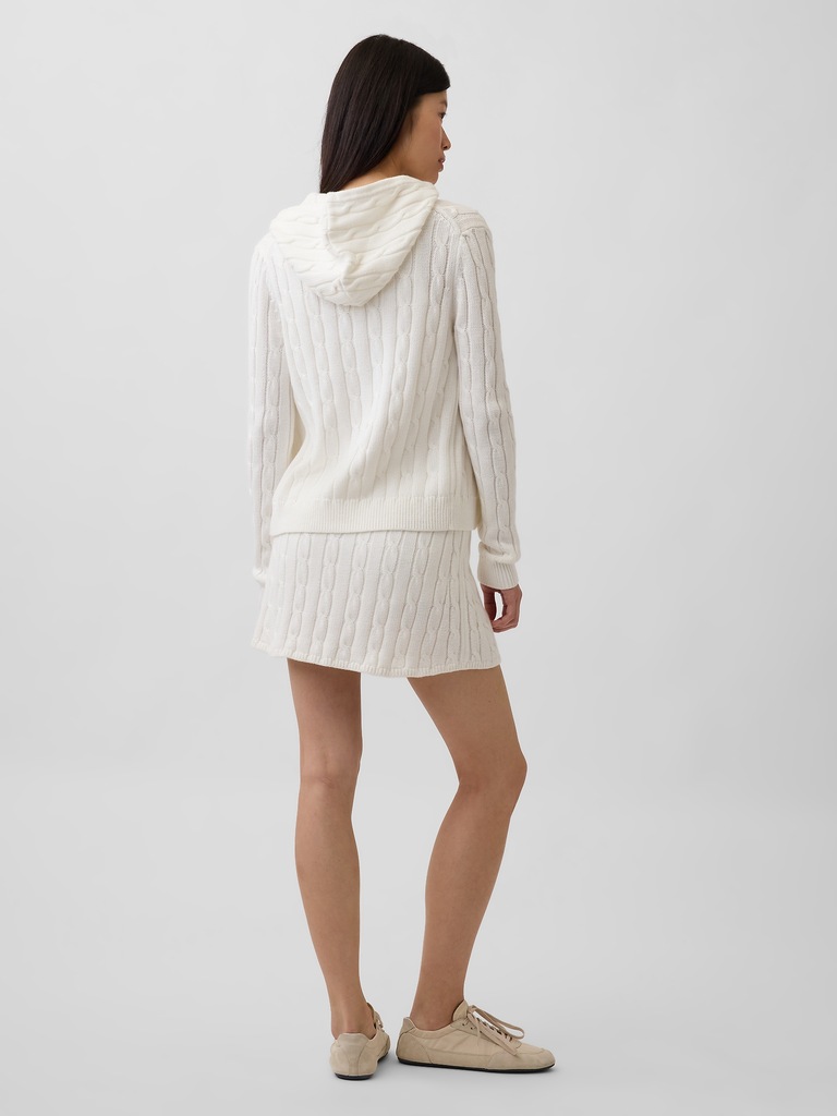 100% Cotton Cable-Knit Mini Skort