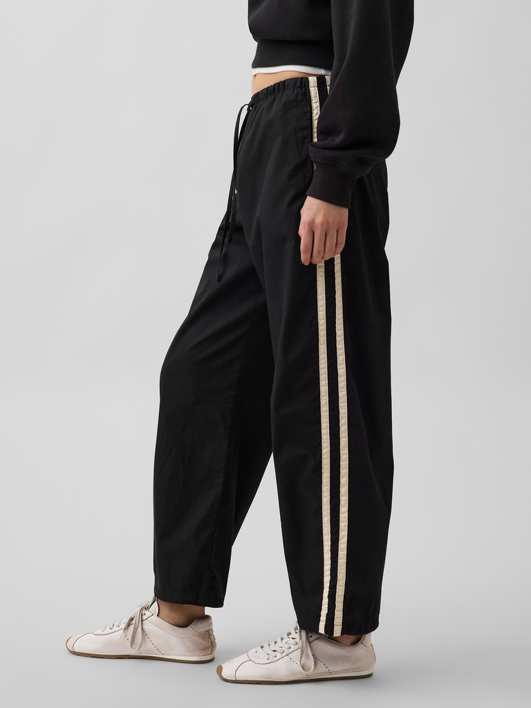 Organic Cotton Poplin Relaxed Easy Stripe Pants