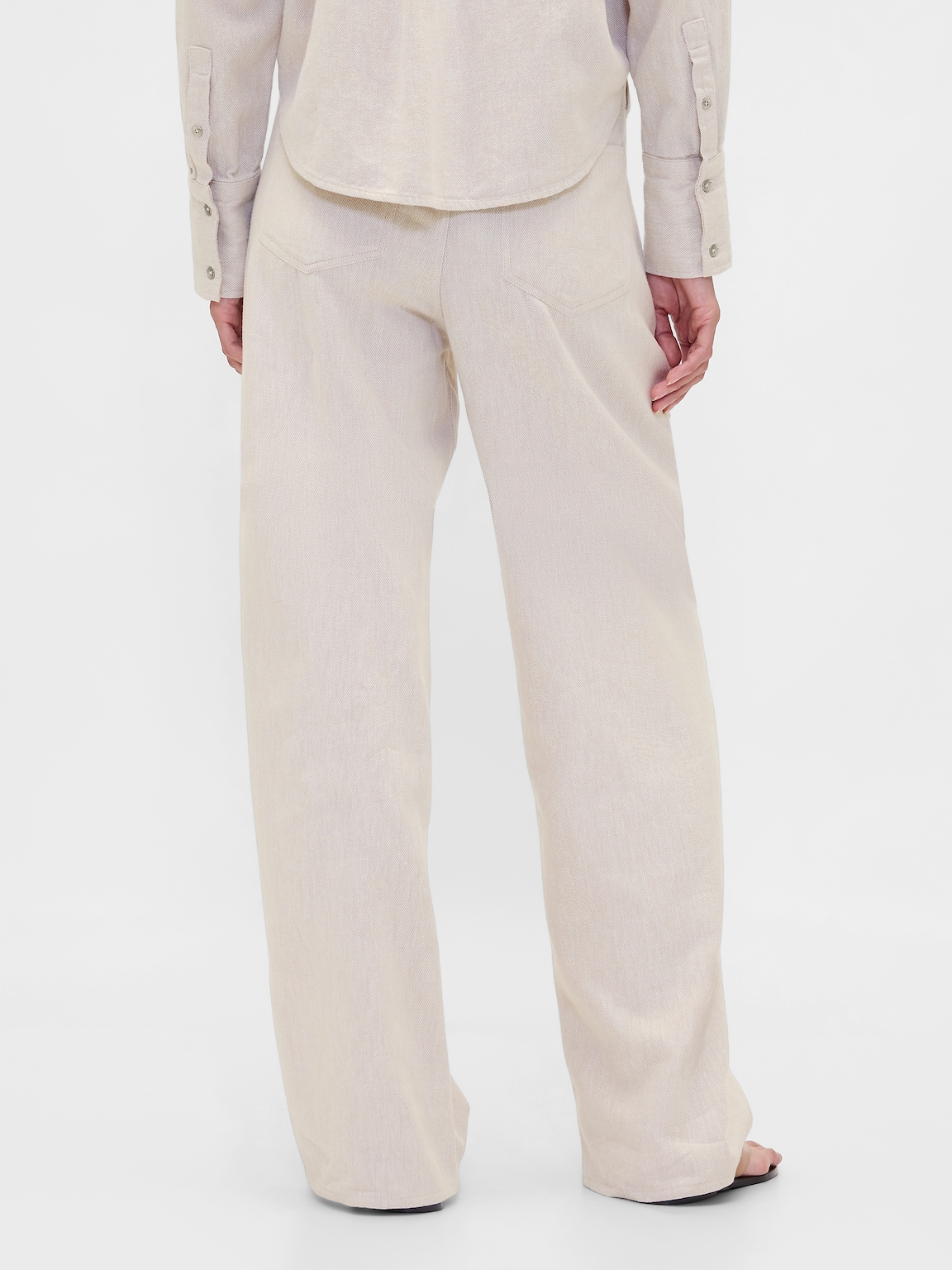 Linen-Cotton Wide-Leg Pants