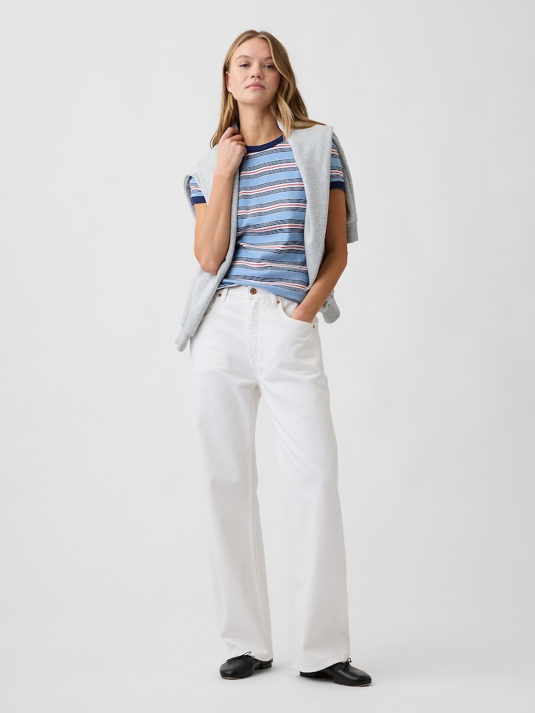 Modern Ribbed Crewneck T-Shirt