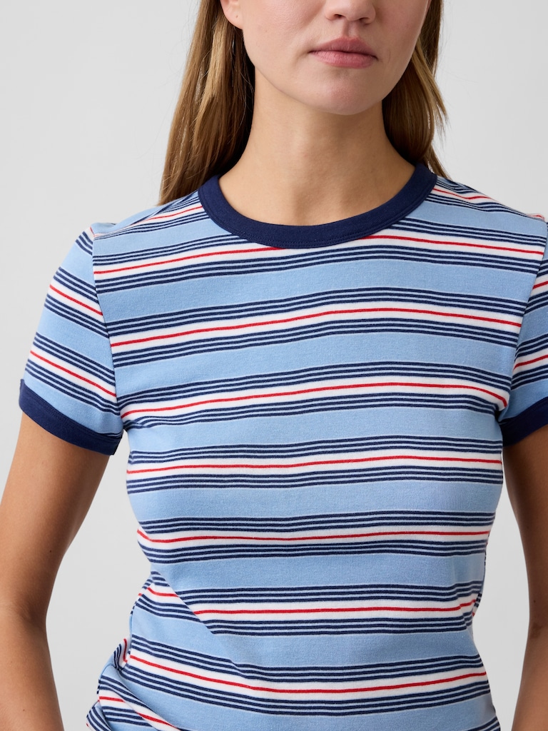 Modern Ribbed Crewneck T-Shirt