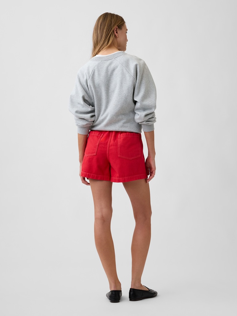 4" Mid Rise Denim Utility Shorts