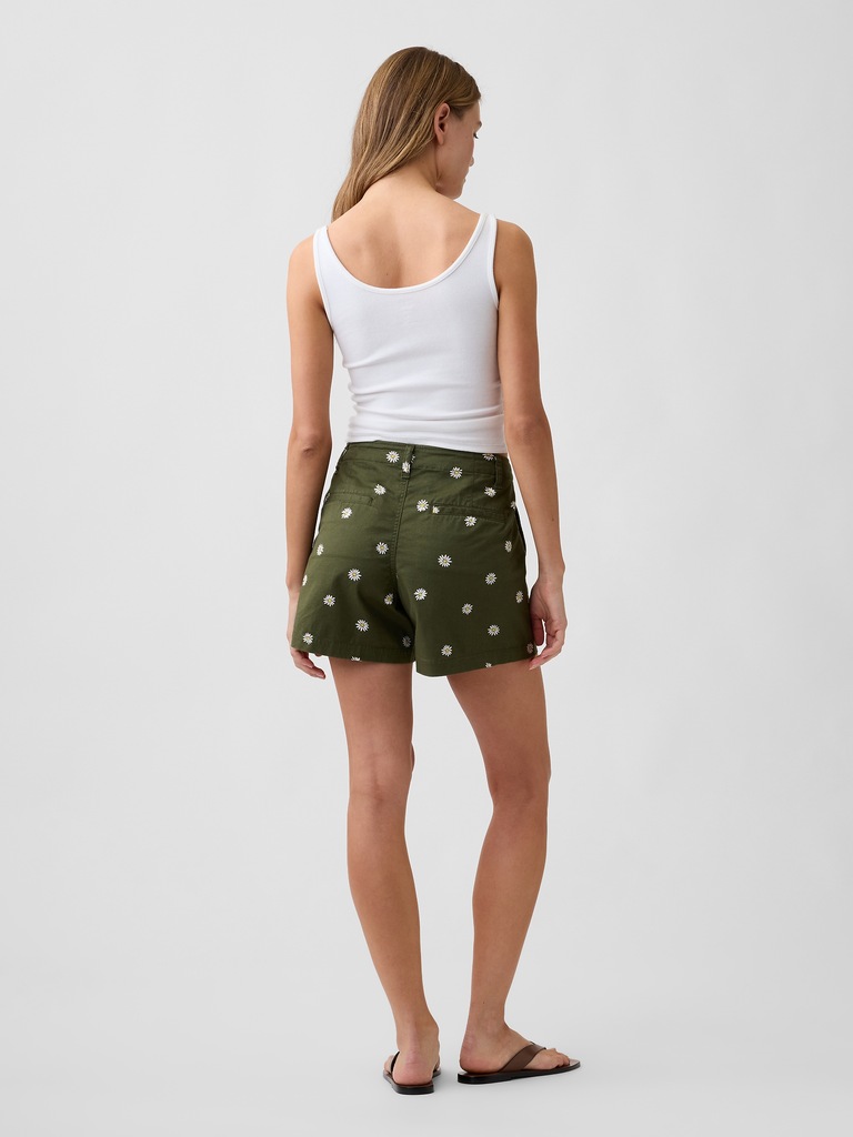 5" Mid Rise Downtown Khaki Shorts