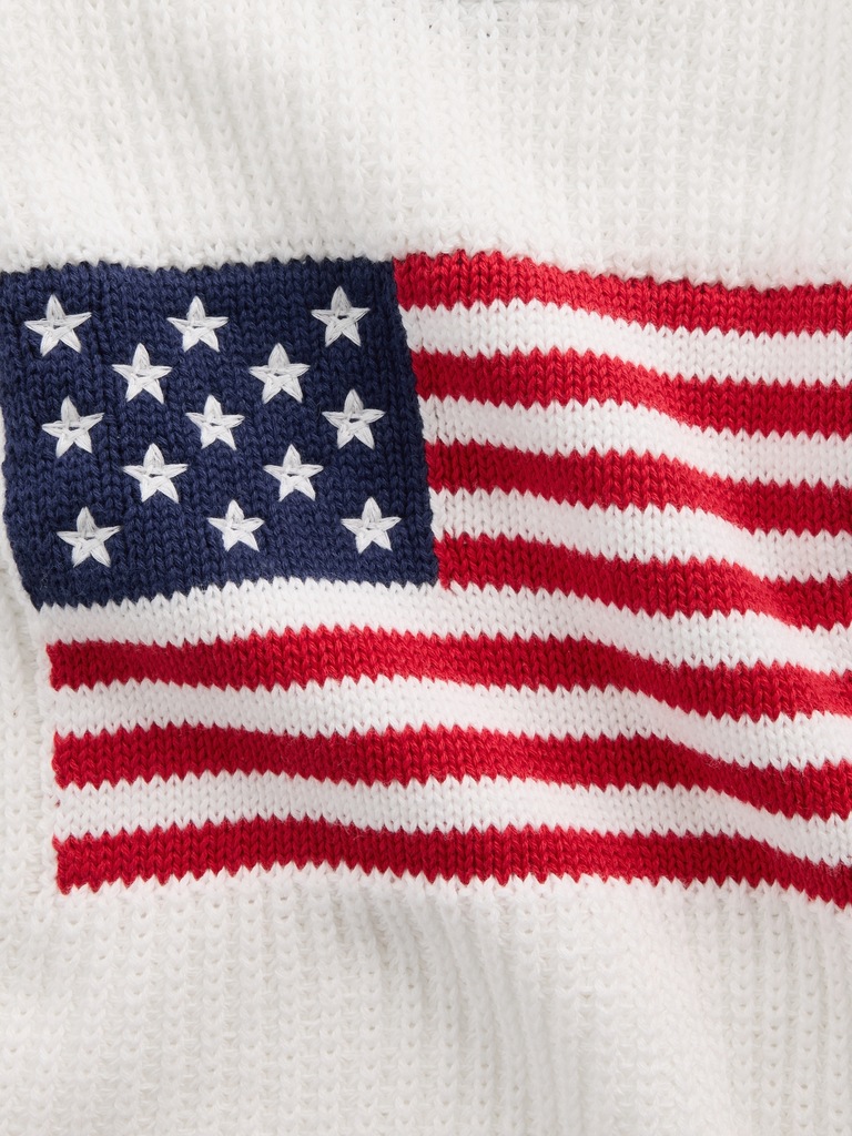 Crochet Oversized Americana Crop Sweater