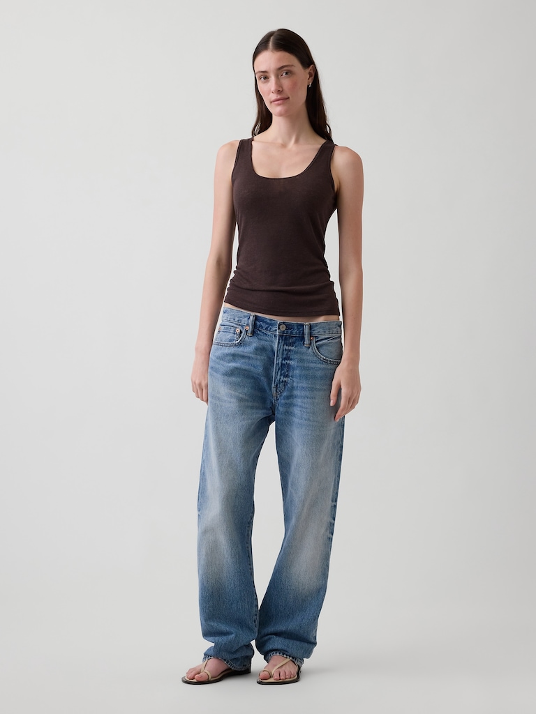Linen-Blend Tank Top