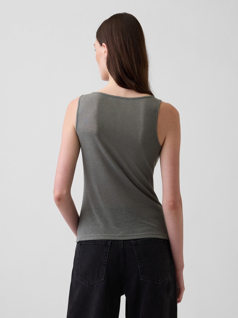 Linen-Blend Tank Top