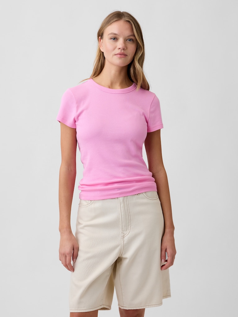 Modern Ribbed Crewneck T-Shirt