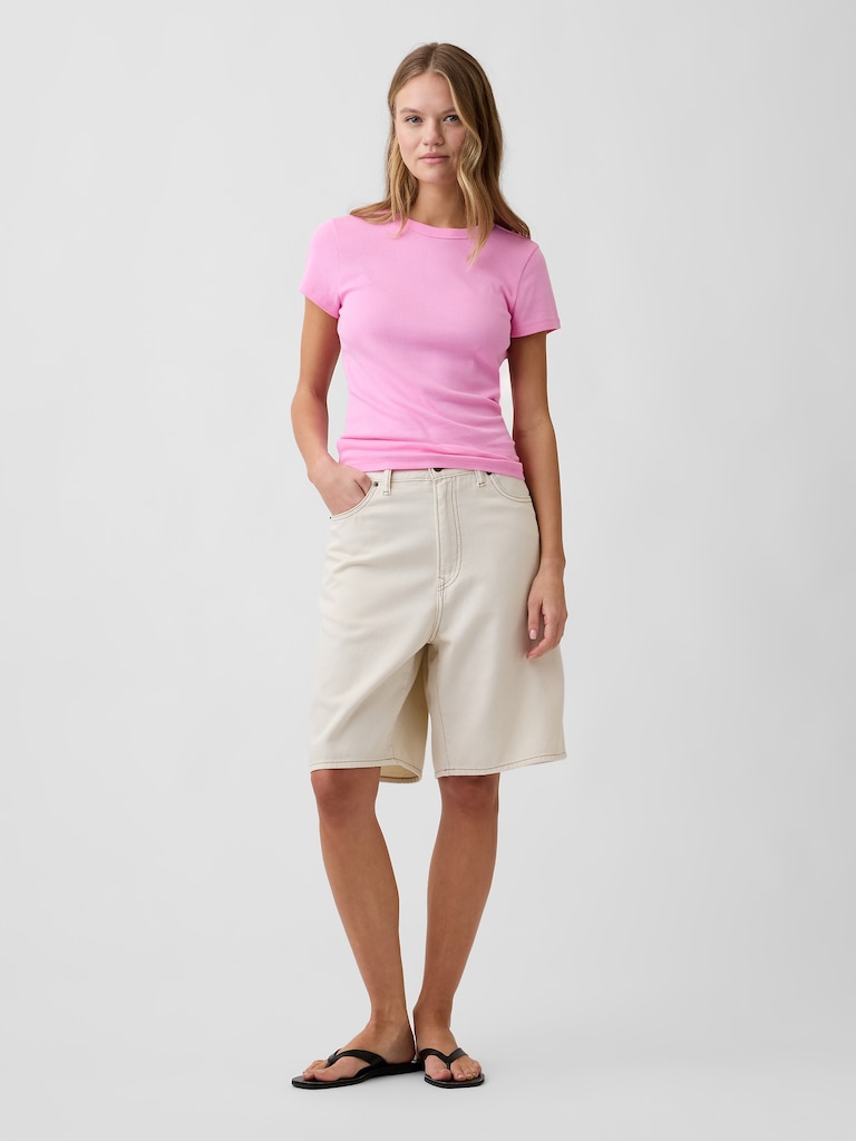 Modern Ribbed Crewneck T-Shirt