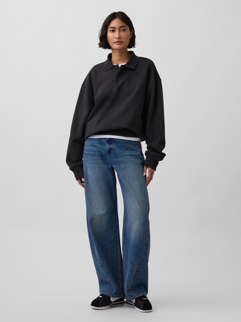 Adult Heavyweight Oversized Polo Sweatshirt