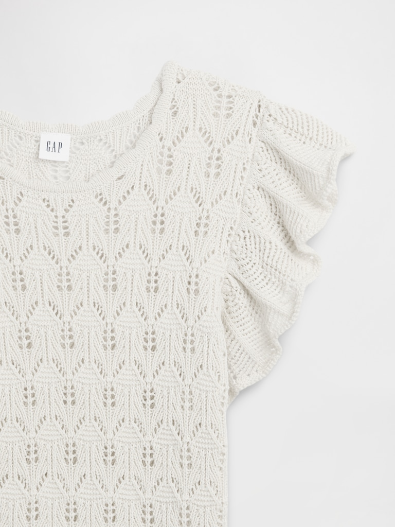 Crochet Flutter Sleeve Top