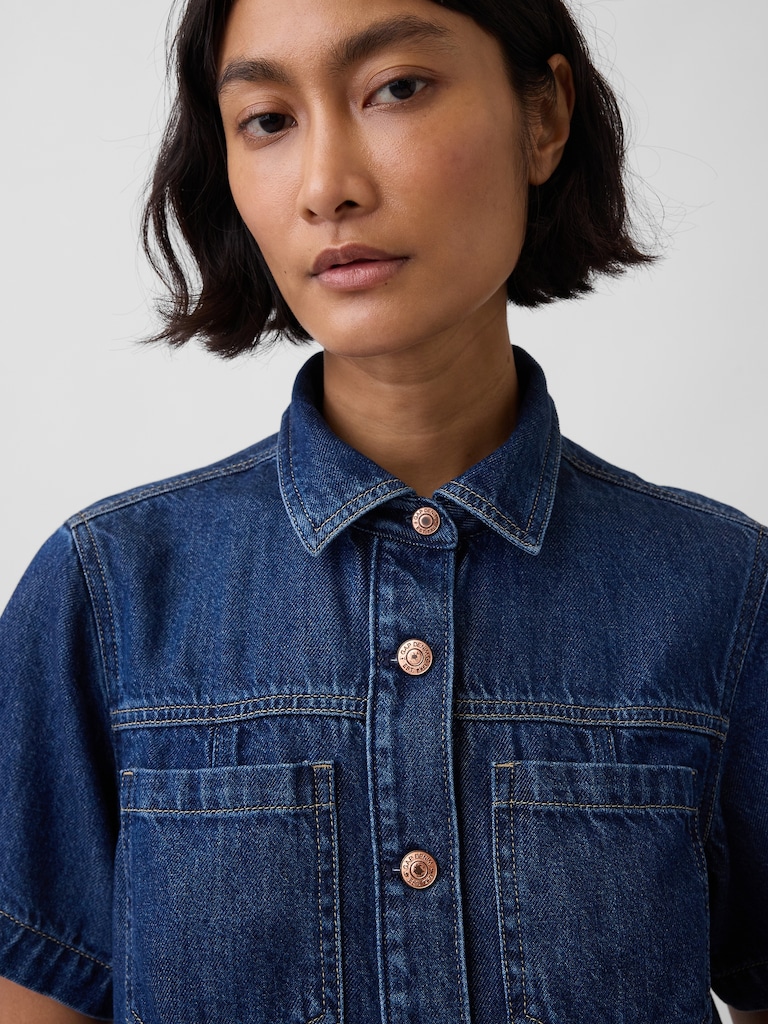 UltraSoft Denim Mini Shirtdress
