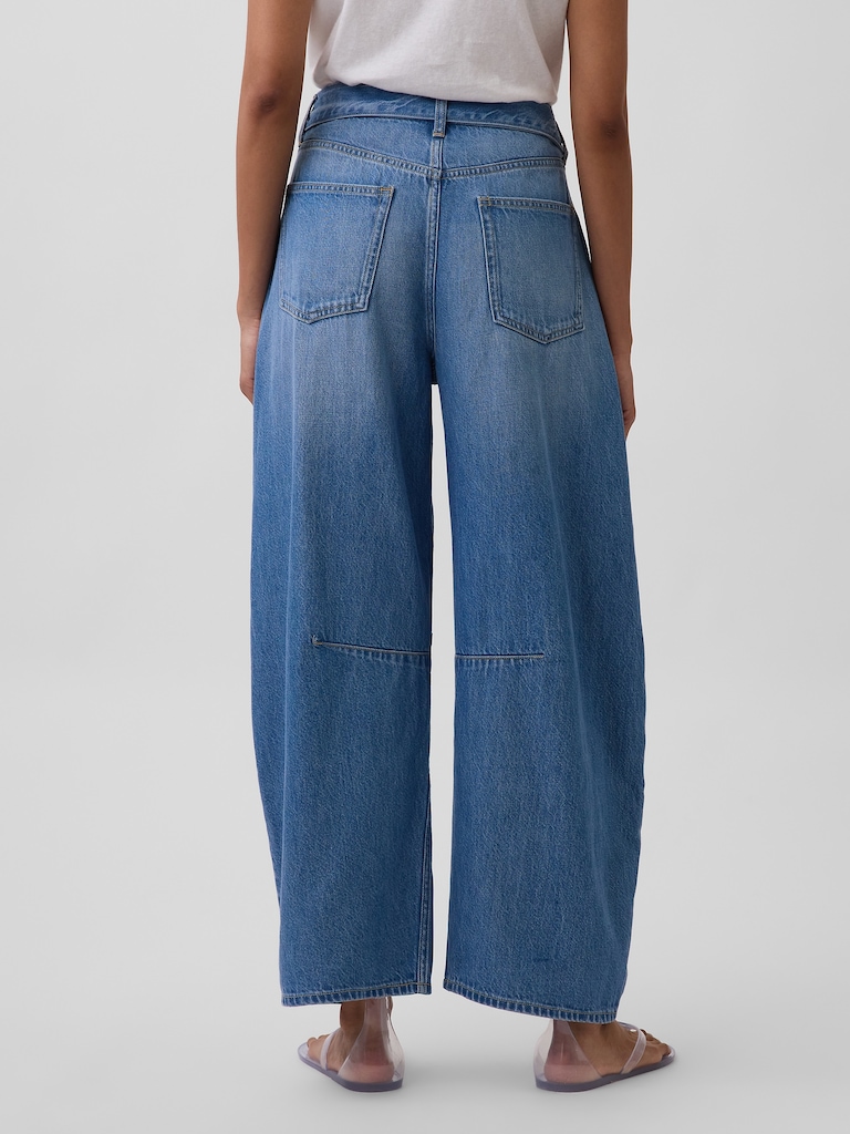 High Rise UltraSoft Belted Horseshoe Jeans
