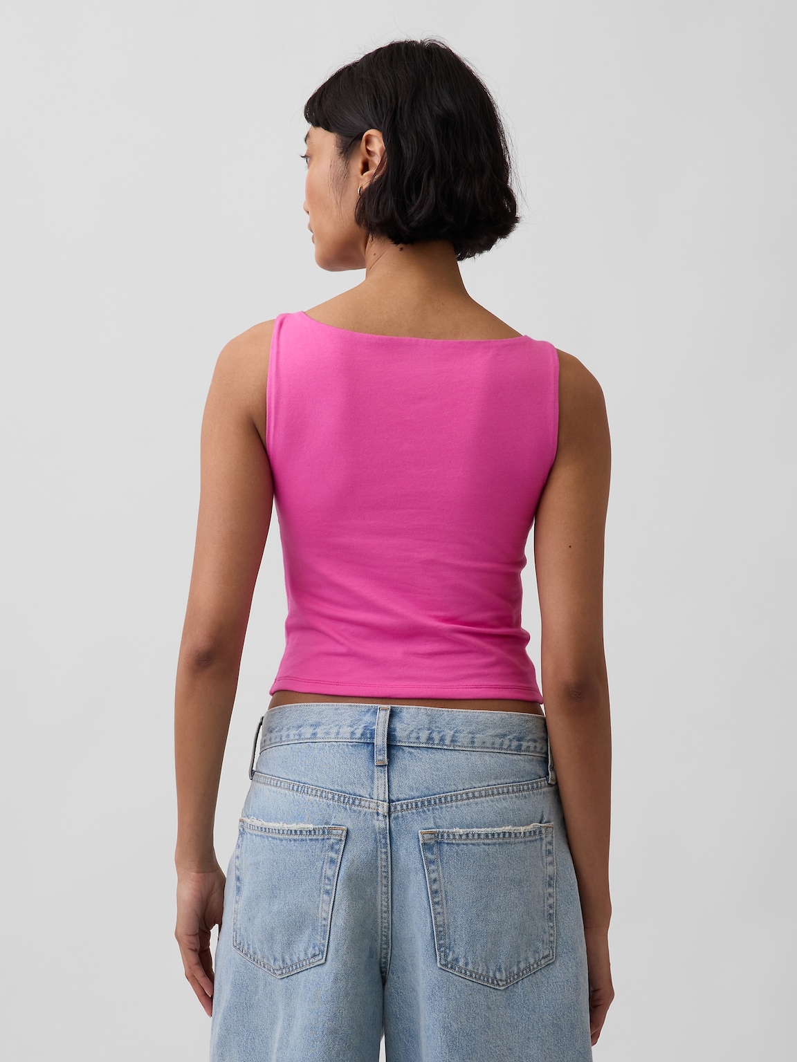 CloseKnit Jersey Boatneck Crop Tank Top