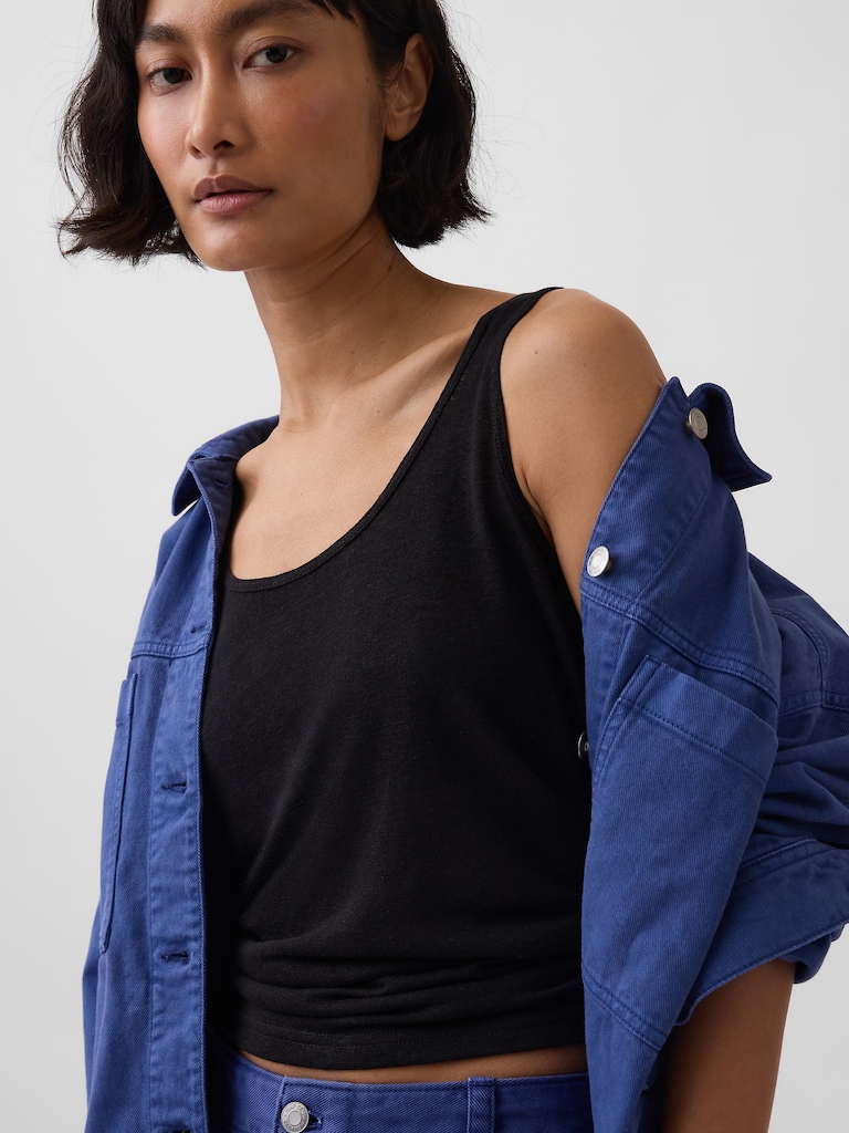 Linen-Blend Tank Top