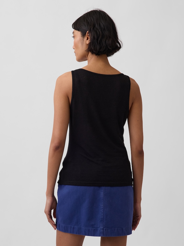 Linen-Blend Tank Top