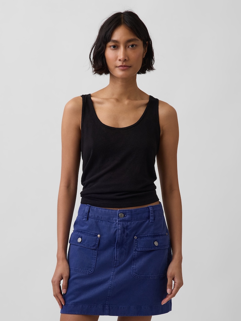 Linen-Blend Tank Top