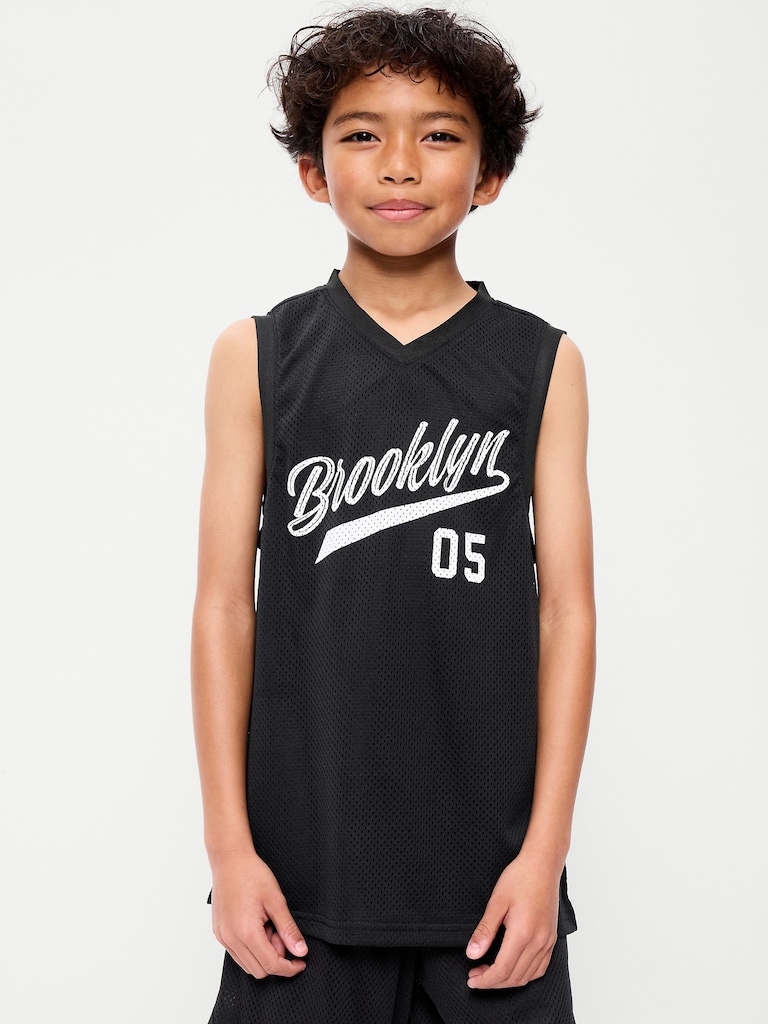Mesh Graphic Basketball Tank Top for Boys